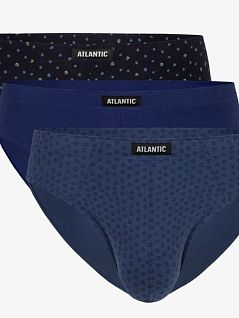 Набор брифов из 100% хлопка с мелким узором (3шт) ATLANTIC RT3MP-100/06